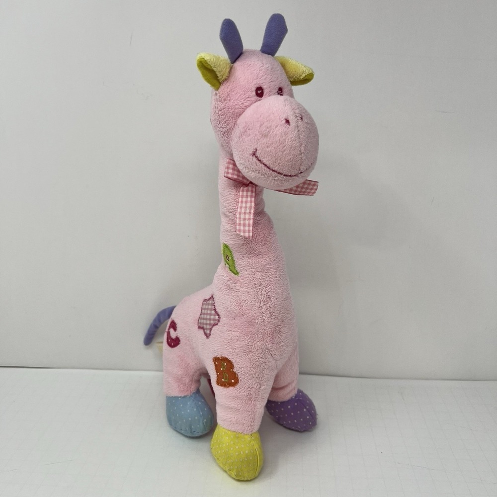 Gabitoy Pink Giraffe Plush Rattle‎ Baby Stuffed Animal Toy 12" nursery comfort